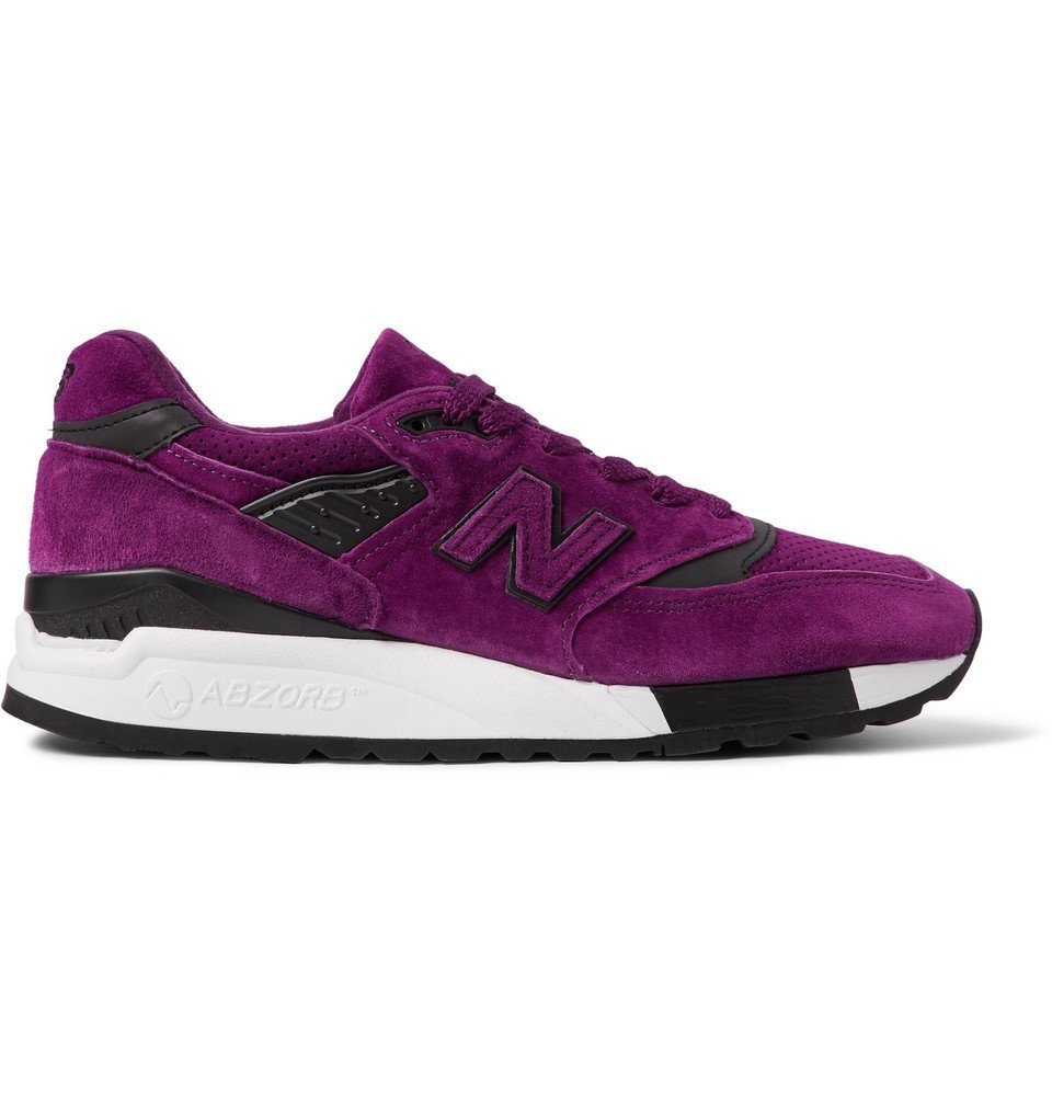 Bedrog belofte Voortdurende New Balance - 998 Leather-Trimmed Suede and Mesh Snearkers - Men - Purple New  Balance