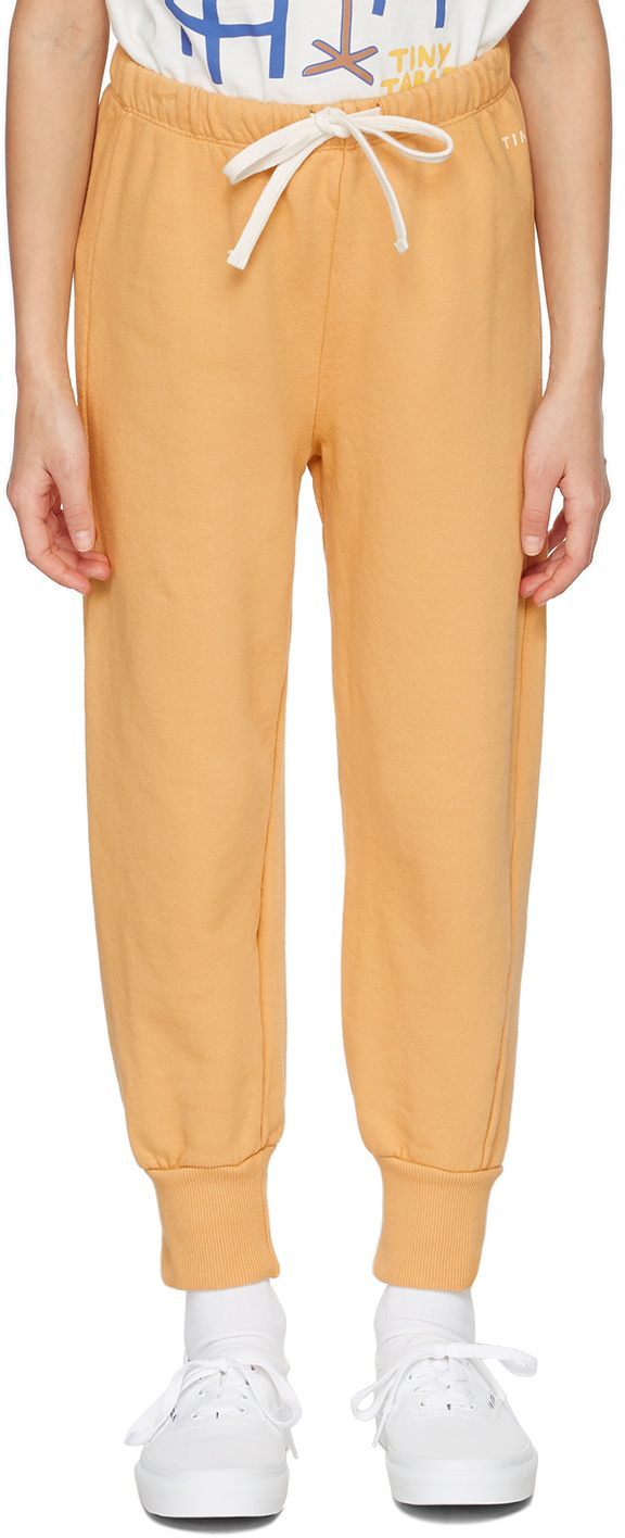 TINYCOTTONS Kids Orange Logo Lounge Pants