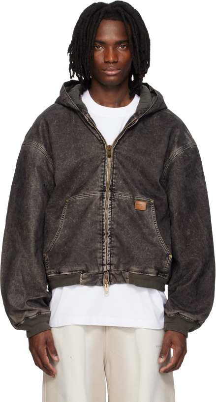 Photo: Alexander Wang Black Flocked Oversized Carpenter Jacket
