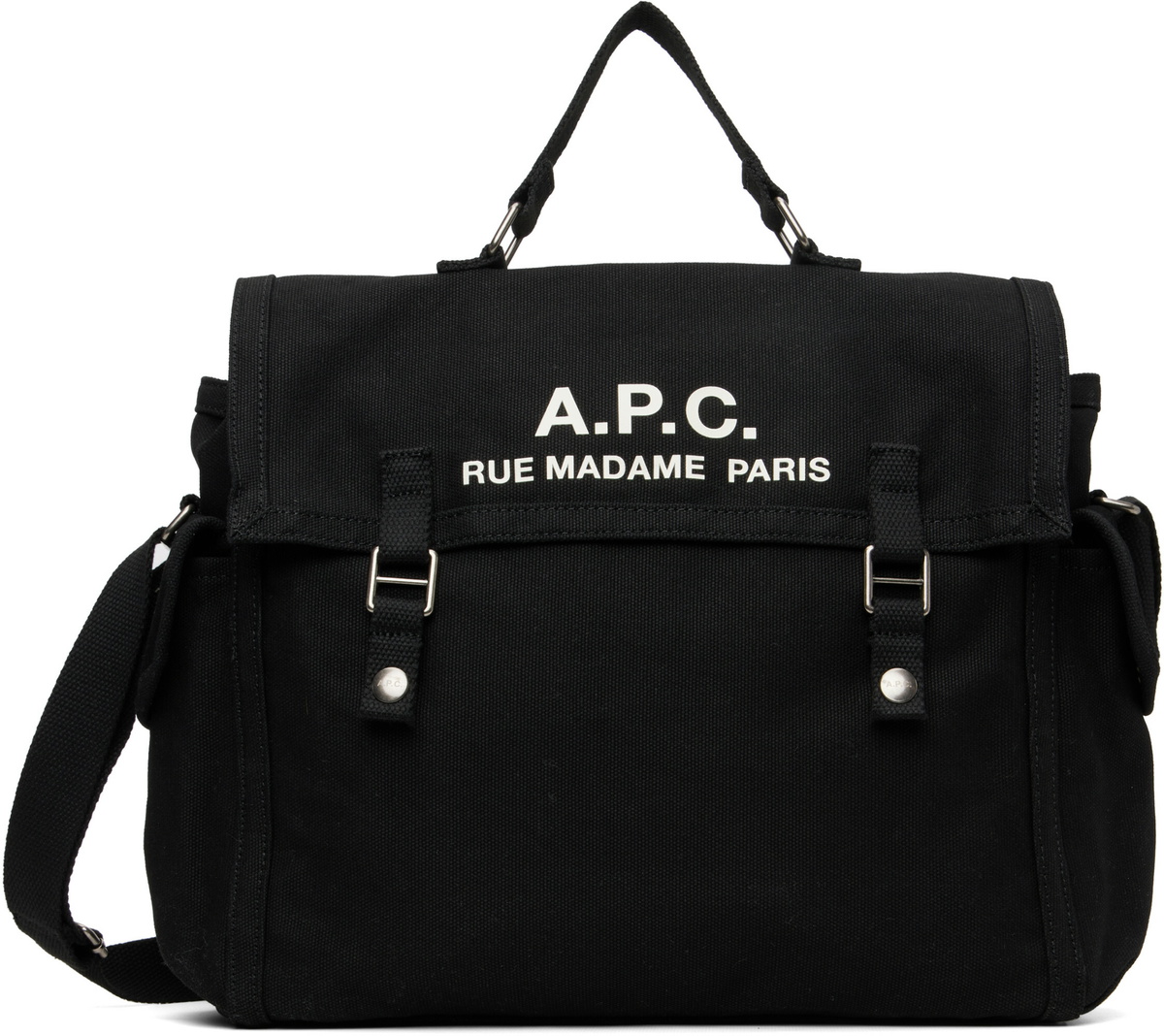 A.P.C. Black 'Récupération' Messenger Bag