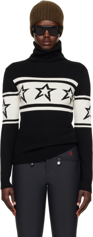Photo: Perfect Moment Black Chopper Merino Wool Turtleneck