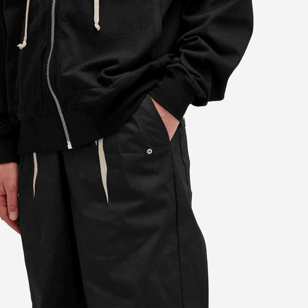 Rick Owens Men's Porterville Wide Cotton Poplin Bela