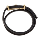 Ambush Black and Gold Leather Buckle Bracelet
