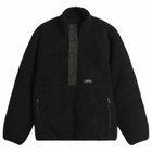 Taion Men's Pull Over Boa Fleece Jacket in Black/Black