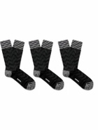 Missoni - Three-Pack Striped Crochet-Knit Cotton-Blend Socks - Black