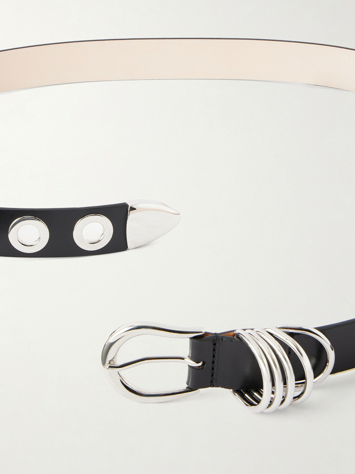 Déhanche - 4cm Studded Leather Belt - Black