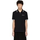 Comme des Garcons Homme Deux Black Fred Perry Edition Stripe Polo