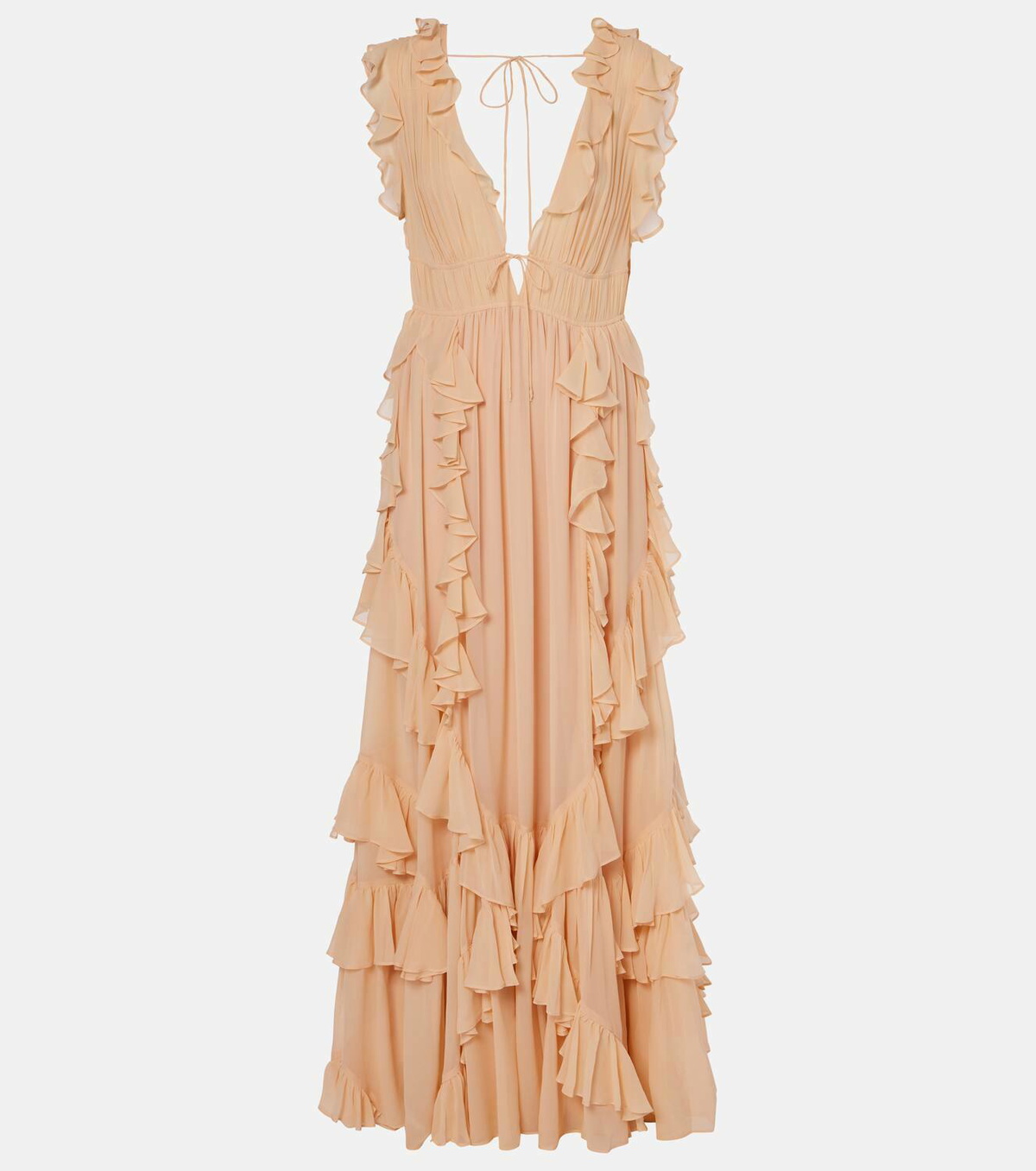 ulla johnson silk maxi dress Ulla Johnson Florence Sleeveless Silk Dress in Blush