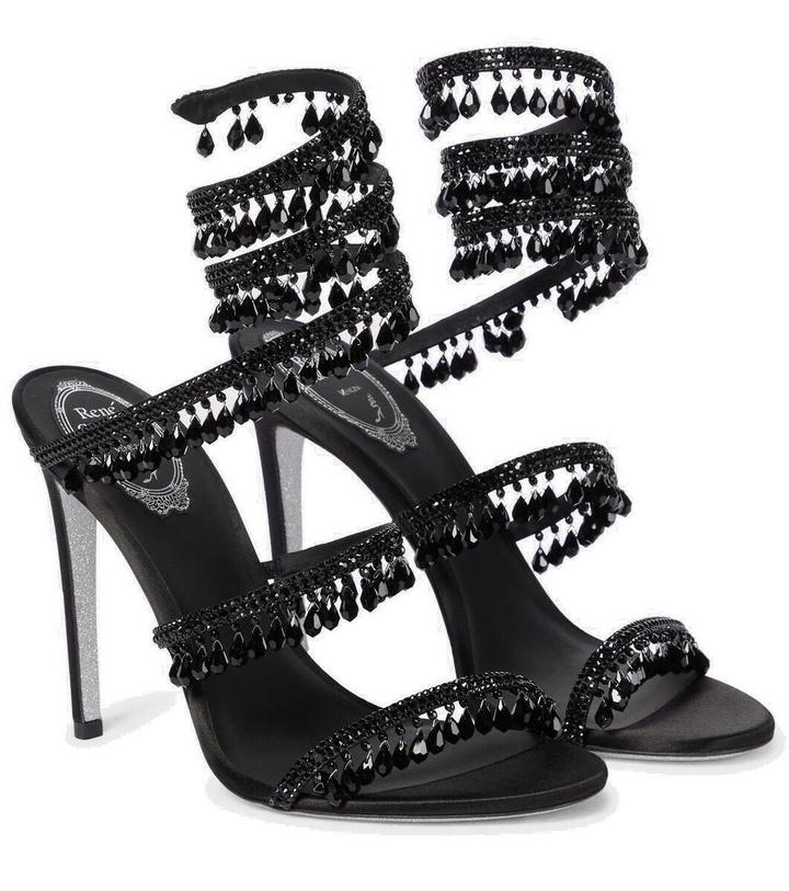 Photo: Rene Caovilla Chandelier embellished satin sandals