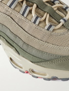 Nike - Air Max 95 Panelled Canvas, Suede and Mesh Sneakers - Green