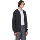 Z Zegna Grey Cashmere Zip-Up Hoodie