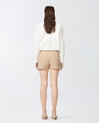 Pinko Elegant Shorts With Rhinestones Warm Taupe Beige