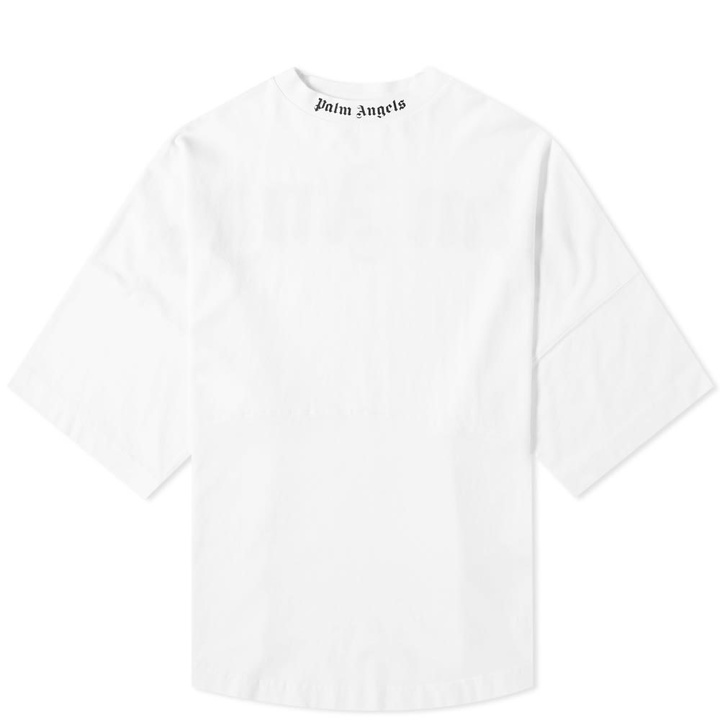 Photo: Palm Angels Logo Mock Neck Tee White