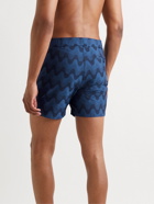 FRESCOBOL CARIOCA - Copacabana Mid-Length Jacquard Swim Shorts - Blue