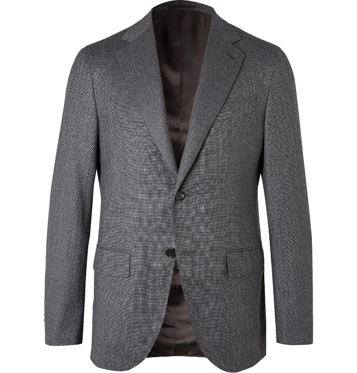 Photo: Caruso - Birdseye Wool Suit Jacket - Gray