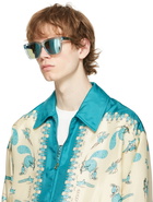 Gucci Blue Acetate Reflective Sunglasses