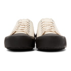 Jil Sander Off-White and Black Canvas Sneakers