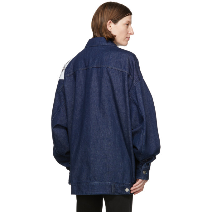 Raf Simons Navy Denim Oversized Punkette Jacket Raf Simons