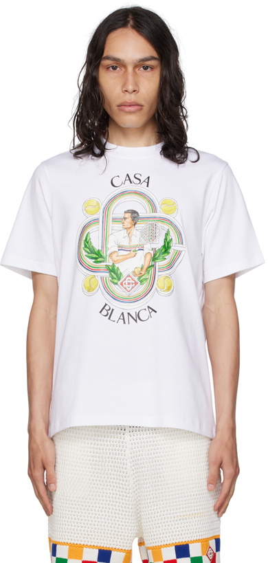 Photo: Casablanca White 'Le Joueur' T-Shirt