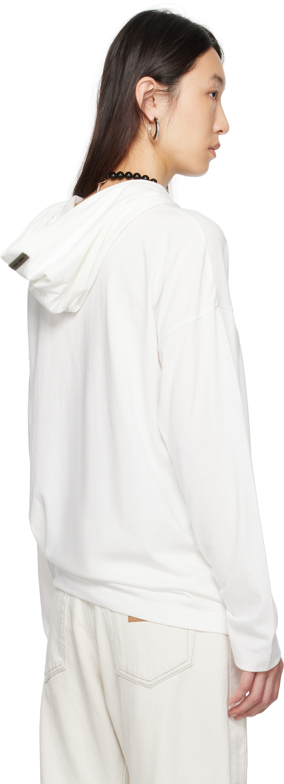 Fear of God ESSENTIALS White Long Sleeve Hoodie