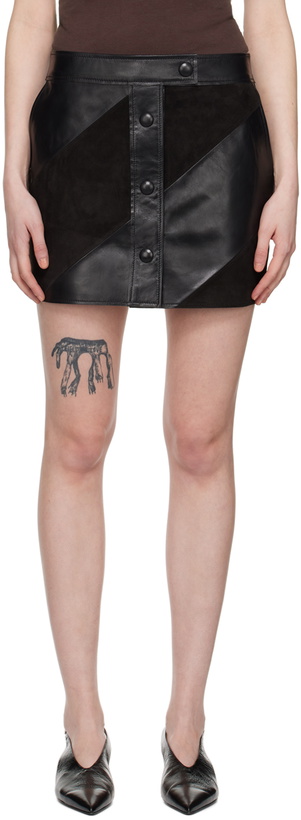 Photo: Stand Studio Black Seona Leather Miniskirt