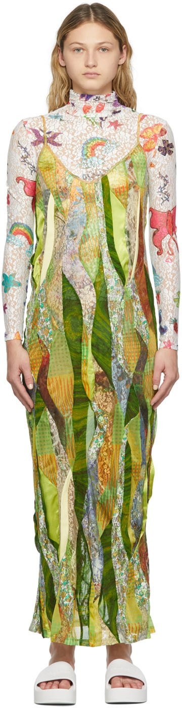 Collina Strada Light Chrysanthemun Orchard midi dress - Multicolour