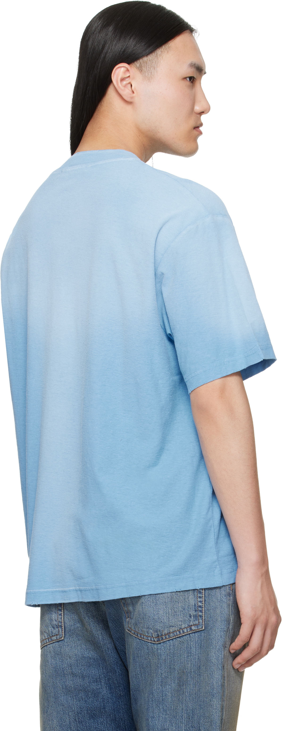 Acne Studios Blue Sprayed Logo T-shirt