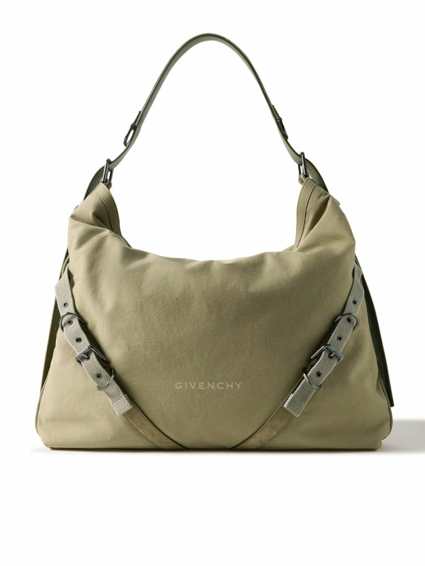 Photo: Givenchy - Voyou XL Buckled Webbing-Trimmed Padded Twill Messenger Bag