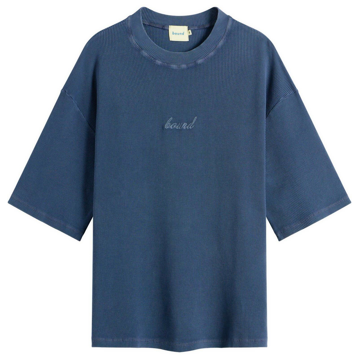Bound Men's Acid Wash Organic Waffle T-Shirt in Navy