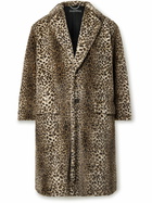 Wacko Maria - Leopard-Print Fleece Coat - Neutrals