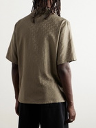 Off-White - Logo Silk-Jacquard Shirt - Brown