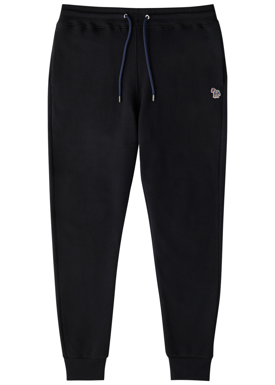 PS Paul Smith Zebra-appliquéd Cotton Sweatpants Black