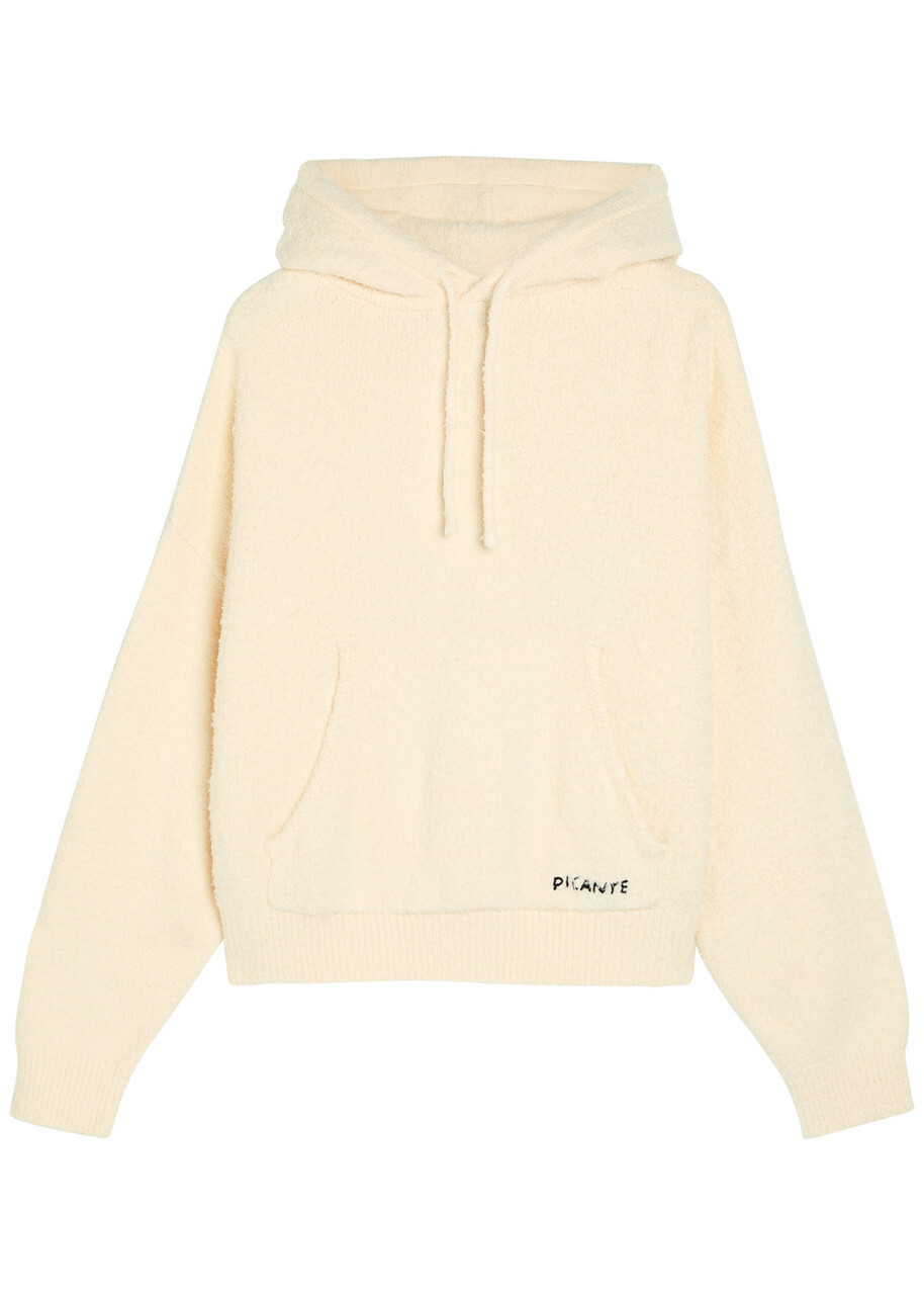 Picante Shaggy Textured Cotton-blend Sweatshirt Ivory