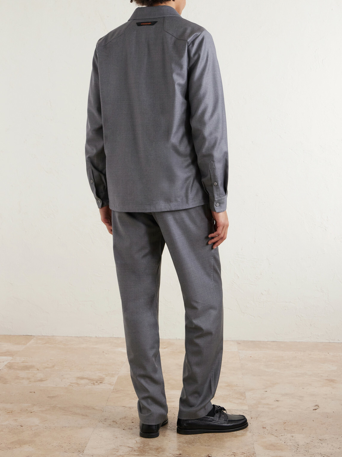SEASE - Summer Mindset Straight-Leg Virgin Wool Drawstring Trousers - Gray