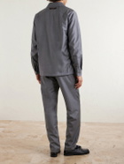 SEASE - Summer Mindset Straight-Leg Virgin Wool Drawstring Trousers - Gray