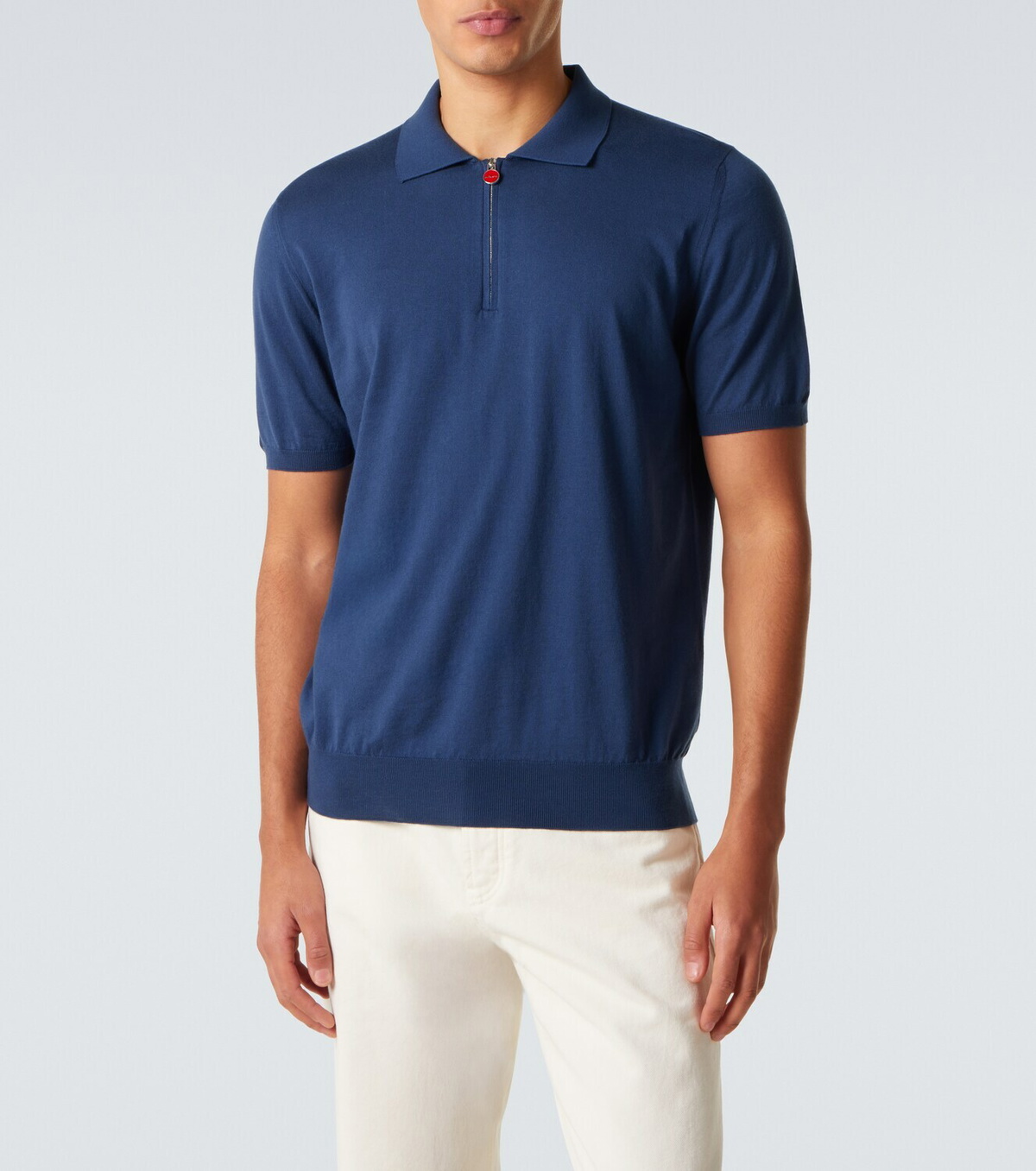Kiton Cotton half-zip polo shirt