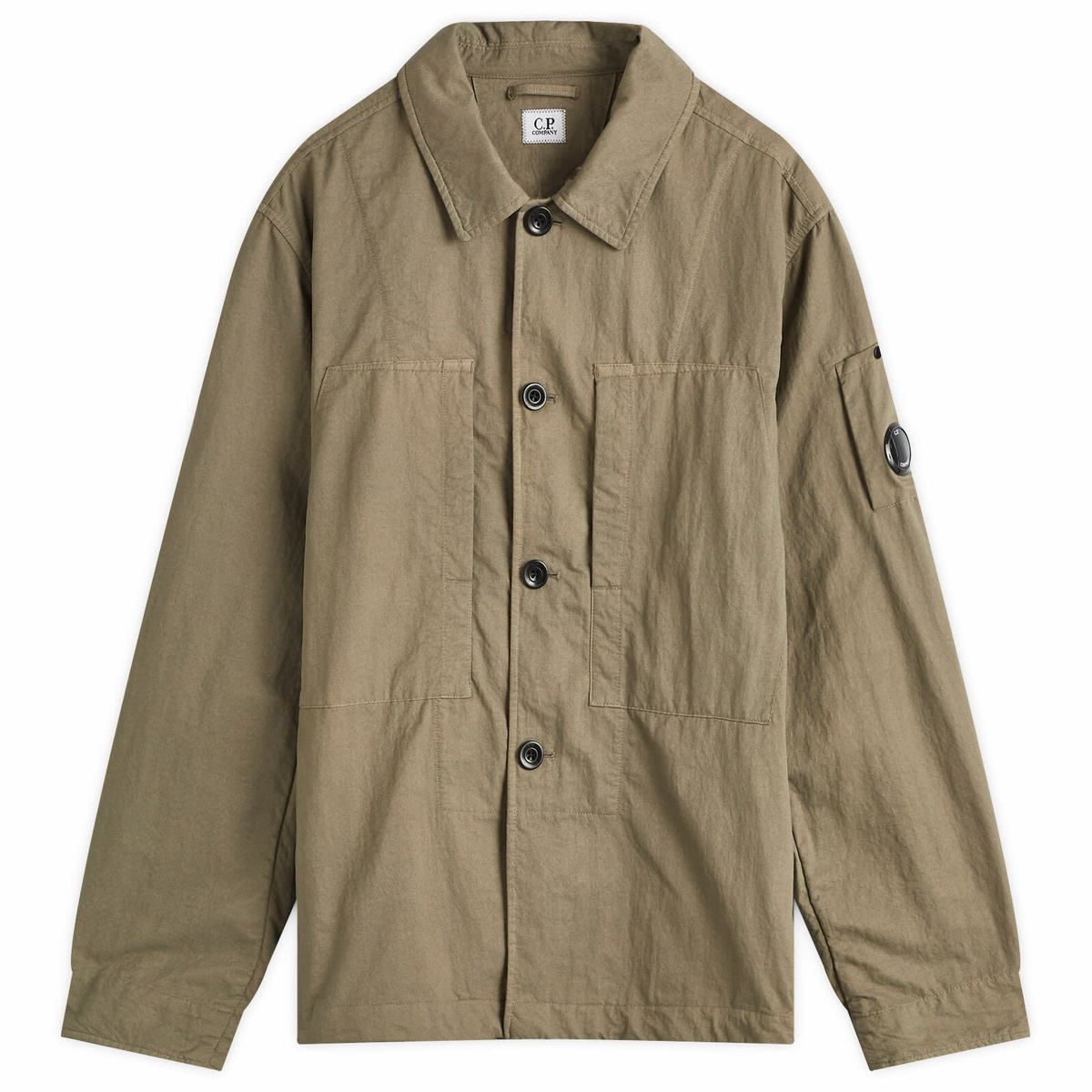 C.P. Company Men's Diagonal Flatt Nylon Overshirt in Walnut C.P.