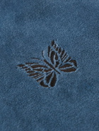 Needles - Webbing-Trimmed Logo-Embroidered Cotton-Blend Velvet Track Jacket - Blue