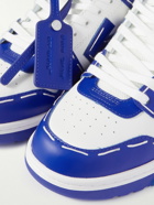 Off-White - Out of Office Topstitched Leather Sneakers - Blue