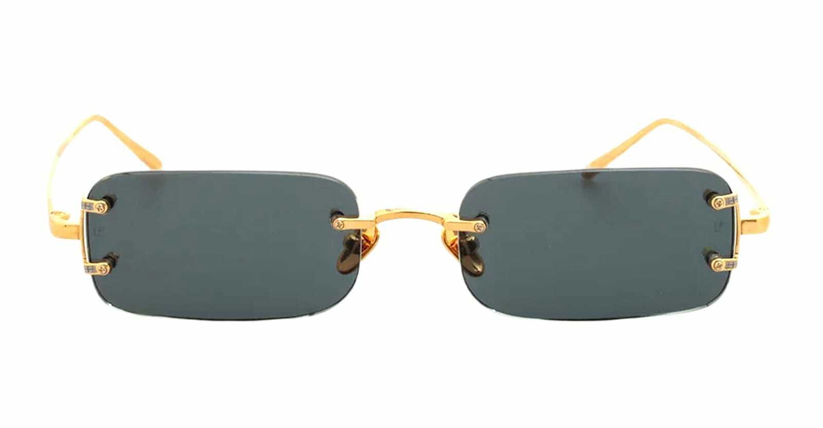 Linda Farrow Taylor - Yellow Gold / Green Lens Sunglasses