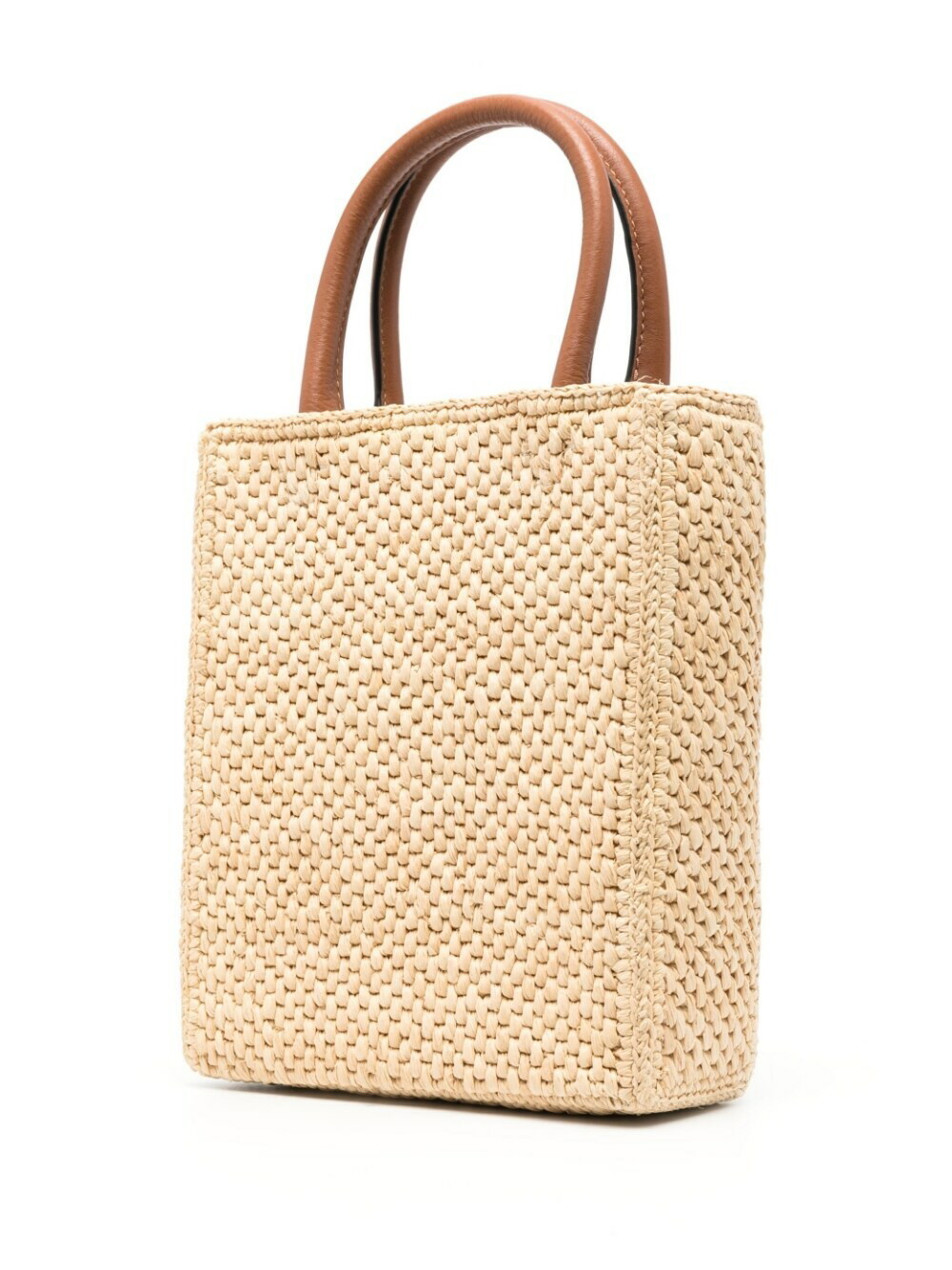 LOEWE Small sand raffia basket bag