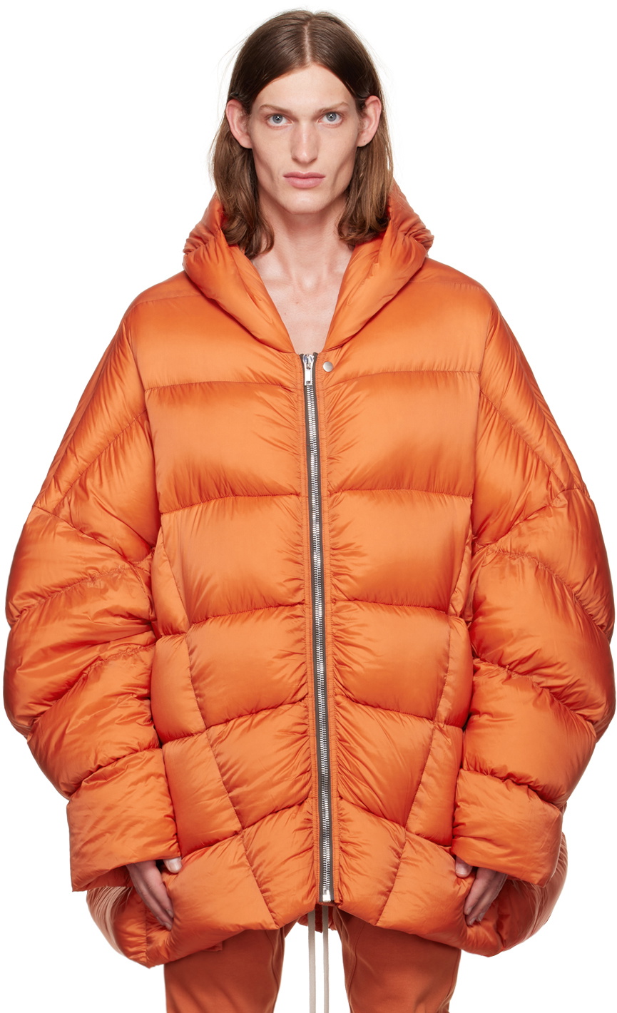 Rick Owens Orange Duvet Jumbo Peter Down Jacket Rick Owens