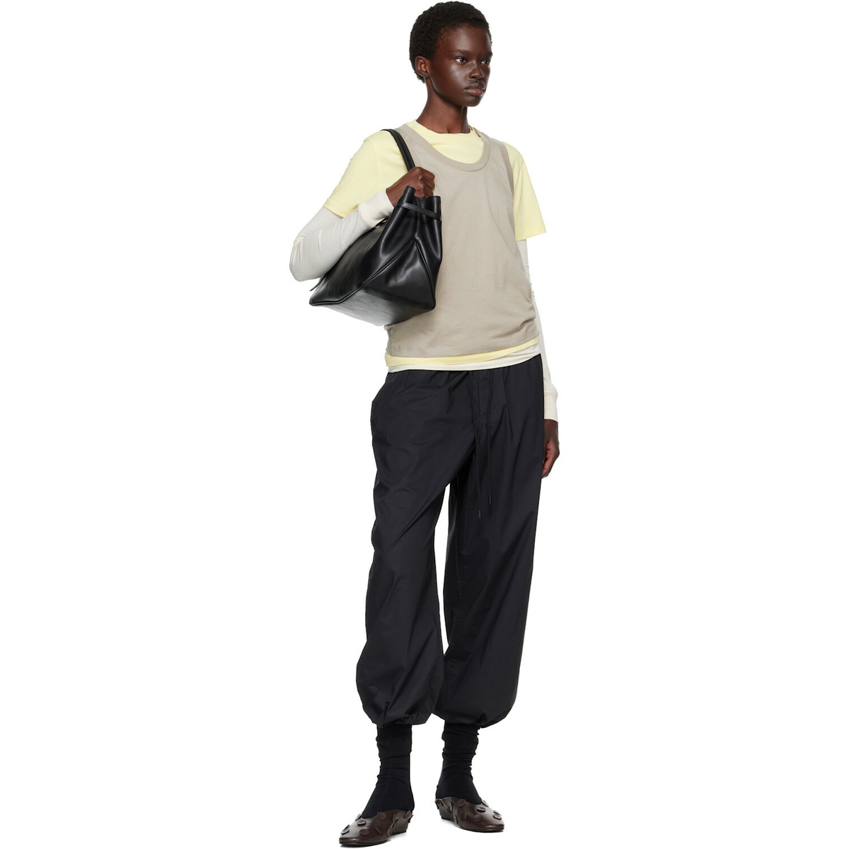 MARGESHERWOOD Black Leather 'Grandma' Used Large Tote