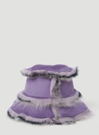 Shearling Bucket Hat in Purple