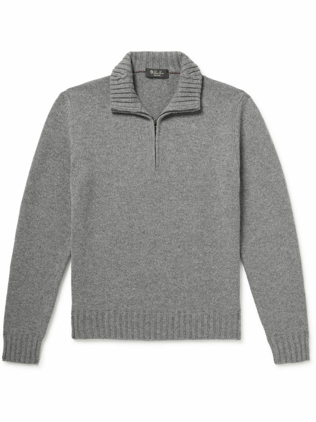 Photo: Loro Piana - Cashmere Half-Zip Sweater - Gray