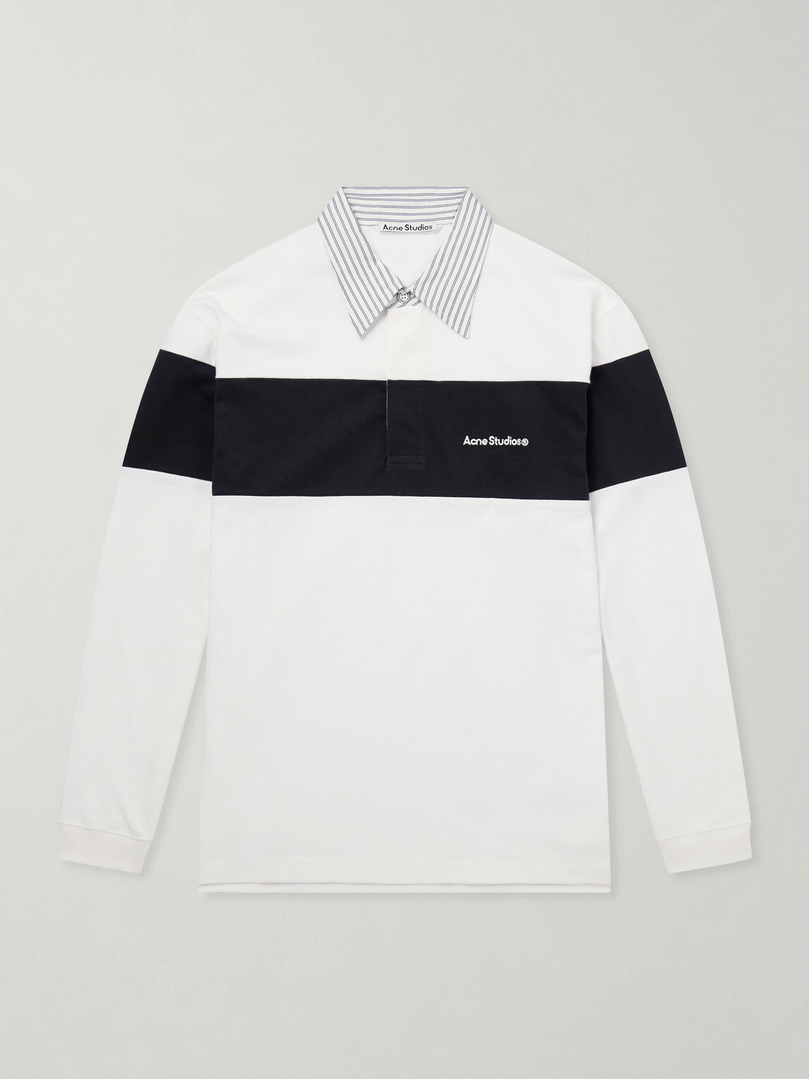 Acne Studios - Logo-Embroidered Cotton-Jersey Polo Shirt - White