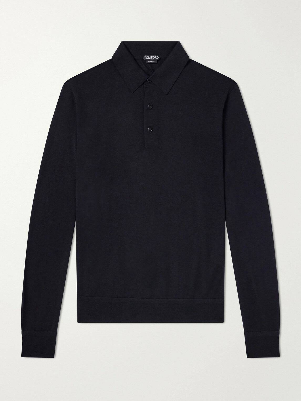 TOM FORD - Cashmere and Silk Blend Polo Shirt - Black