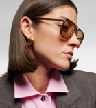 Bottega Veneta Metal Combi aviator sunglasses