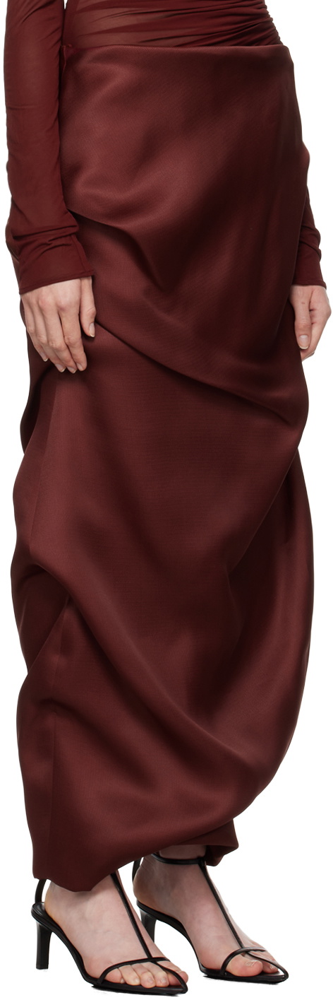 KHAITE Burgundy Olula Maxi Skirt Khaite