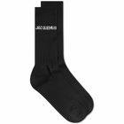 Jacquemus Men's Logo Socks in Black